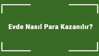 Evde Hangi İş Yapılarak Para Kazanılır